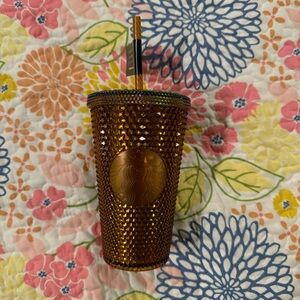 NEW Starbucks 50th Anniversary Ltd Edition Bronze/Gold Studded Tumbler - 16oz